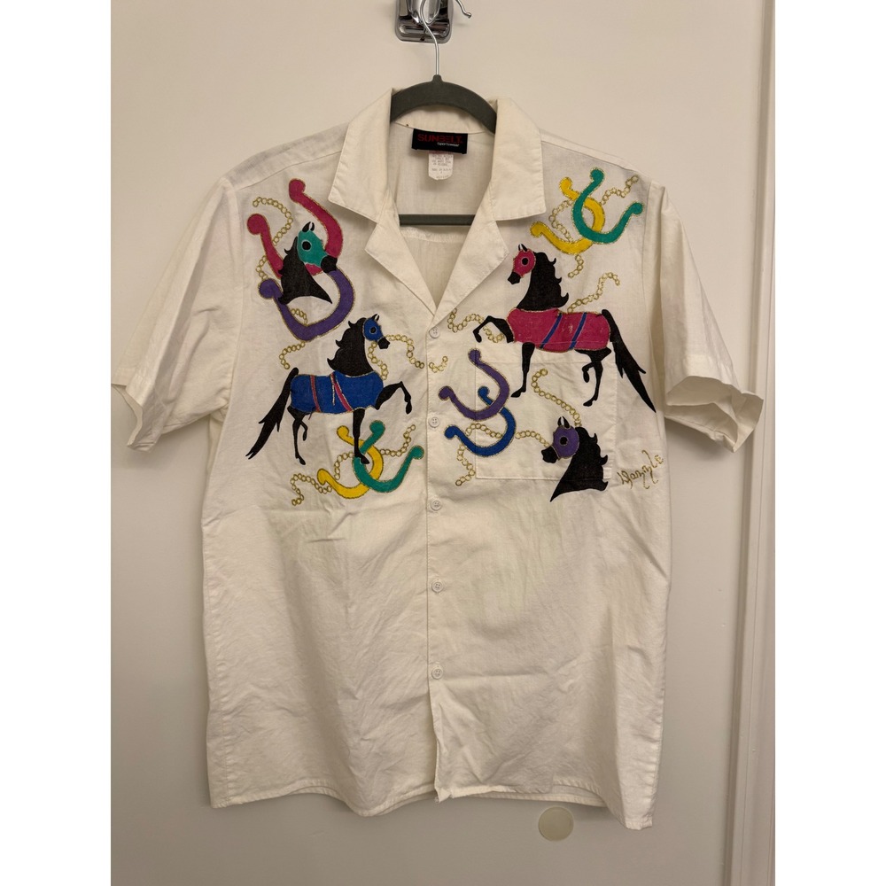 Vintage Sunbelt Sportswear Horse Shirt Western Art to Wear Size M 90s Cowgirl